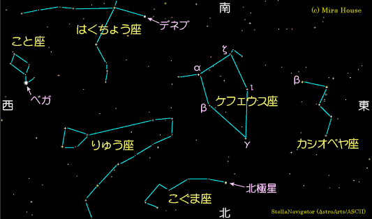 ケフェウス座周辺の星図