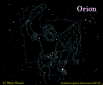オリオン座の絵入り星図