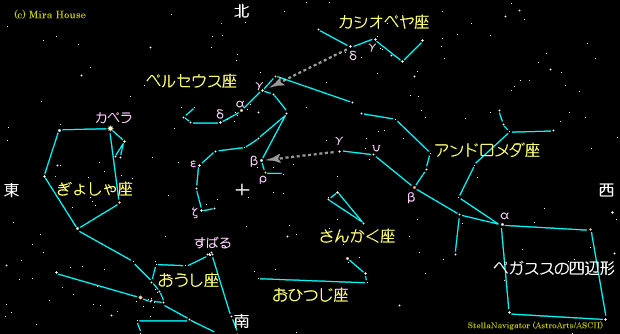 ペルセウス座周辺の星図