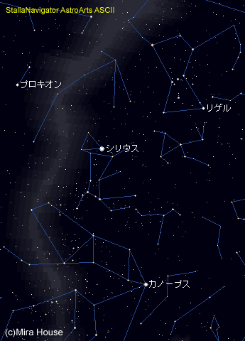 冬の星座の星図