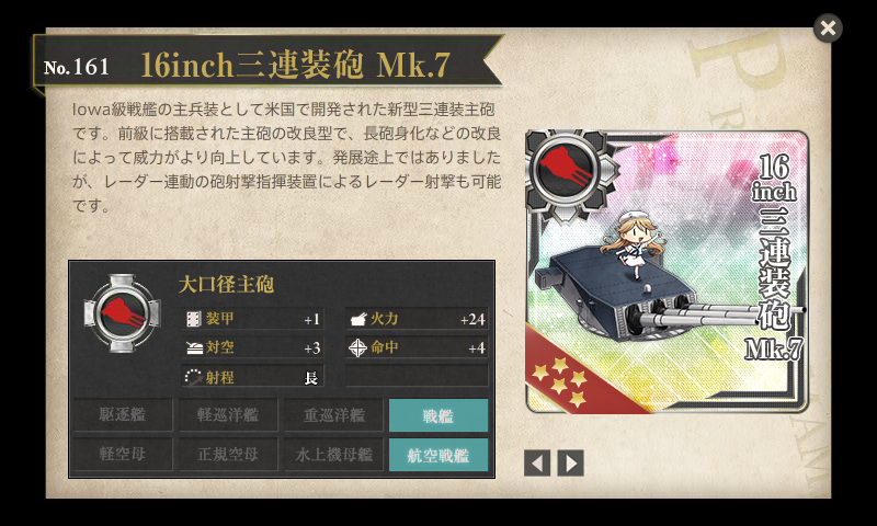 16inch三連装砲 Mk.7
