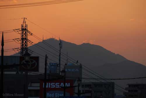日没直後の金峰山