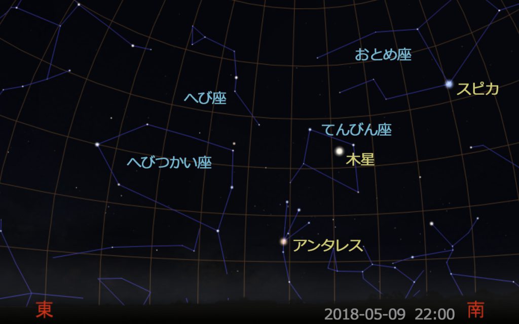2018年5月9日22時　木星の衝