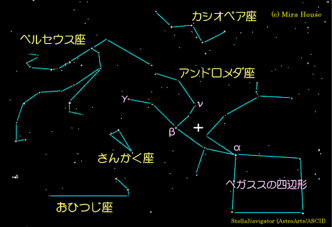 アンドロメダ座周辺の星図