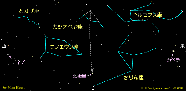 カシオペヤ座周辺の星図