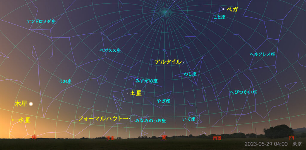水星の西方最大離角（2023-05-29 04:00）