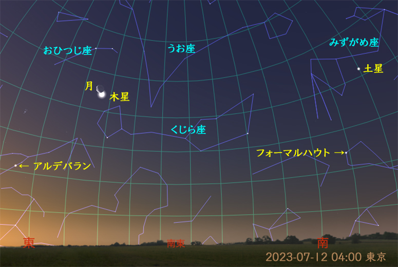 木星と月の合（2023年07月12日 4時）