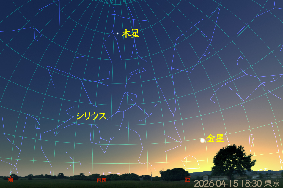 夕刻の惑星(2026-04-15 18:30 東京)