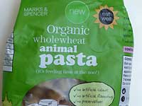 Organic wholewheat animal pasta