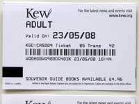 Tickets of Kew Gardens /Lumix FX33